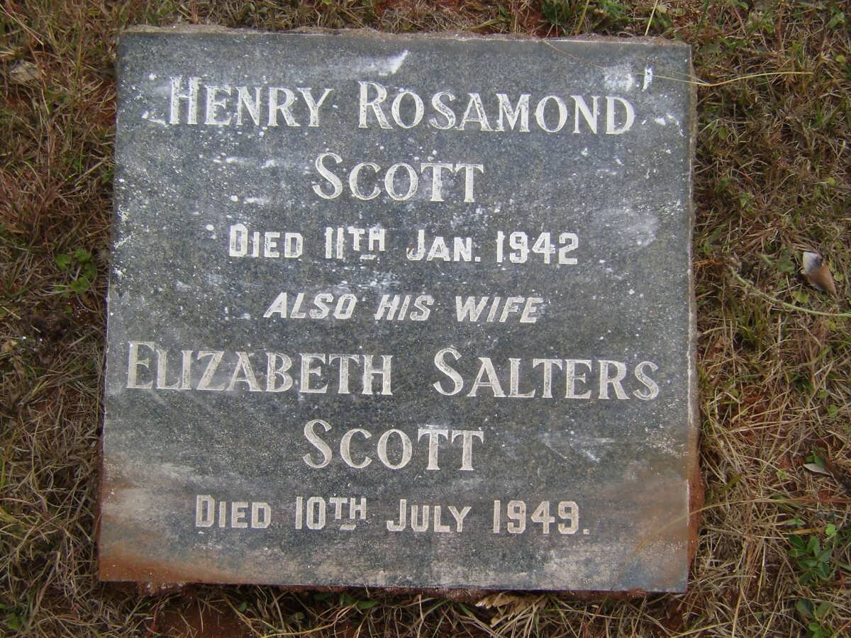 SCOTT Henry Rosamond -1942 &amp; Elizabeth Salters -1949