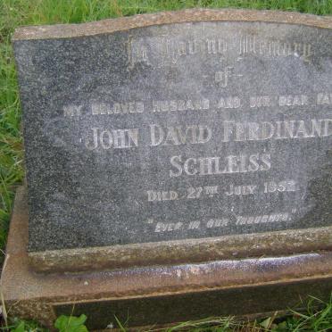 SCHLEISS John David Ferdinand -1952