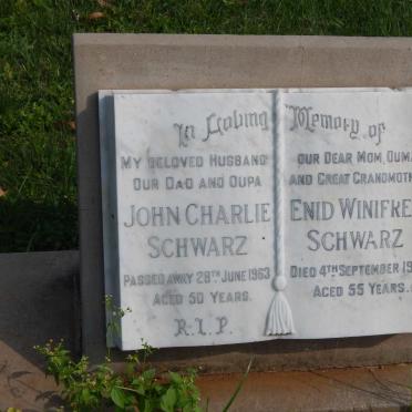 SCHWARZ John Charlie -1963 &amp; Enid Winifred -1973