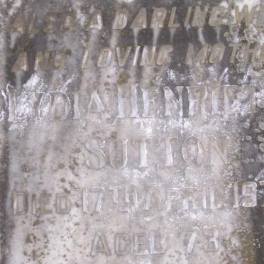 SUTTON Lydia Henrietta -1979