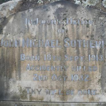 SUTHERLAND John -1943 :: SUTHERLAND John Michael 1913-1932