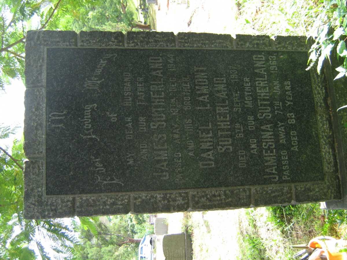 SUTHERLAND James -1944 &amp; Jamesina -1963 :: SUTHERLAND Daniel Lamont -1937