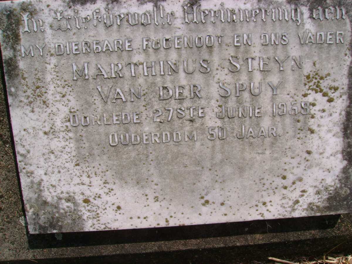 SPUY Marthinus Steyn, van der -1958