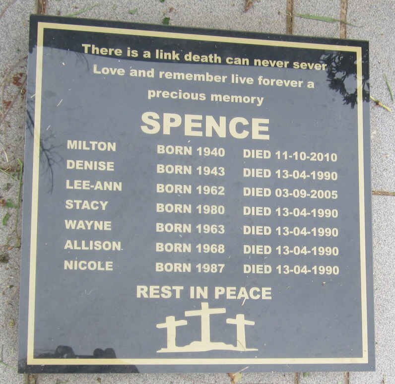 SPENCE Milton 1940-2010 :: SPENCE Denise 1943-1990 :: SPENCE Lee-Ann 1962-2005