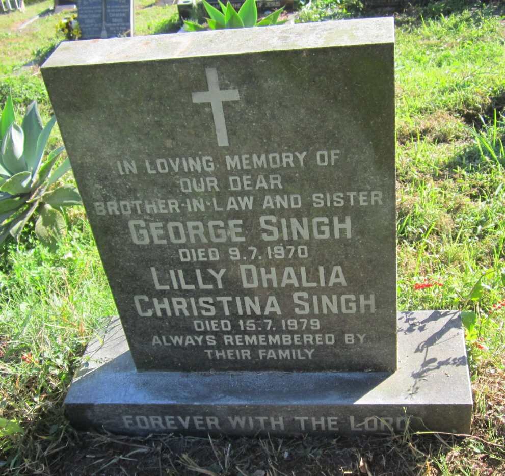 SINGH George -1970 &amp; Lilly Dhalia Christina -1979
