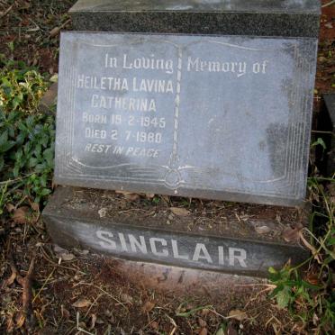 SINCLAIR Heiletha Lavina Catherina 1945-1980