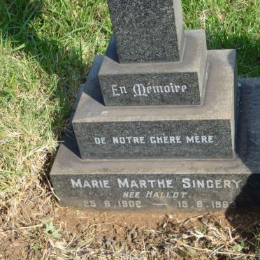 SINGERY Marie Marthe nee HALLOT 1902-1963