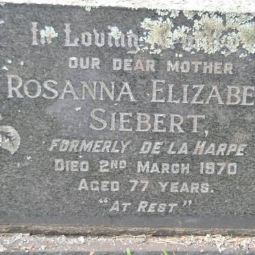 SIEBERT Rosanna Elizabeth formerly De La HARPE -1970