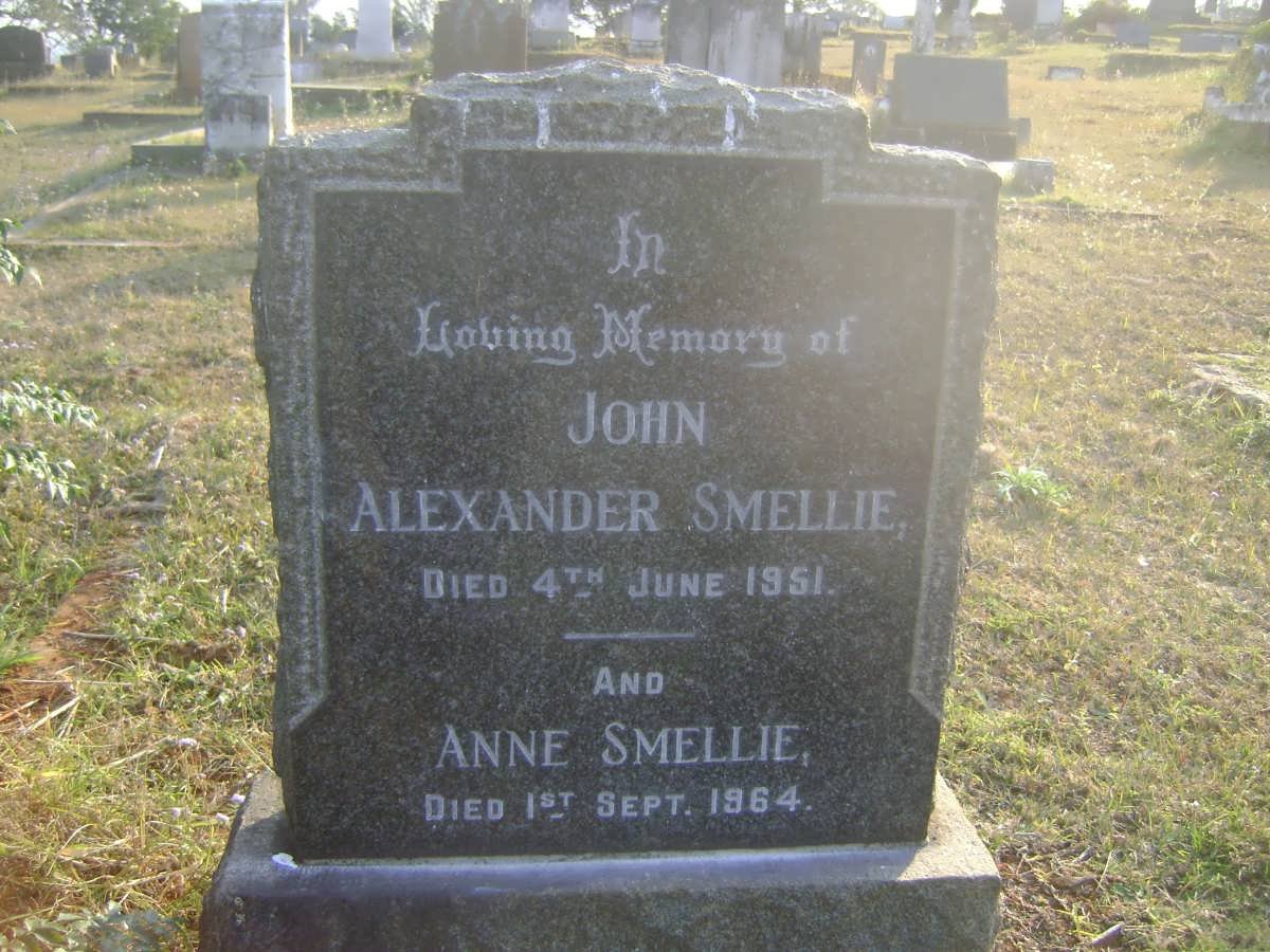 SMELLIE John Alexander -1951 &amp; Anne -1964