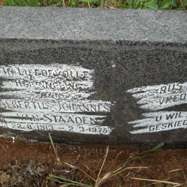 STAADEN Albertus Johannes, van 1913-1975