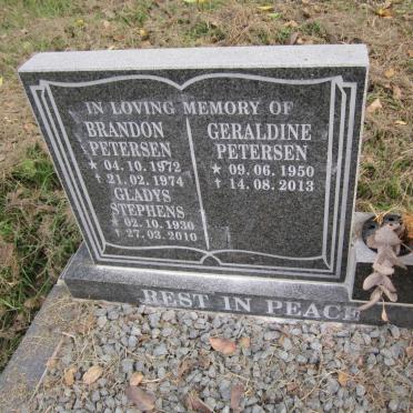 STEPHENS Gladys 1930-2010 :: PETERSEN Geraldine 1950-2013 :: PETERSEN Brandon 1972-1974