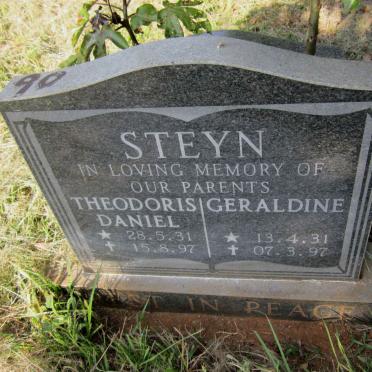 STEYN Theodoris Daniel 1931-1997 &amp; Geraldine 1931-1997