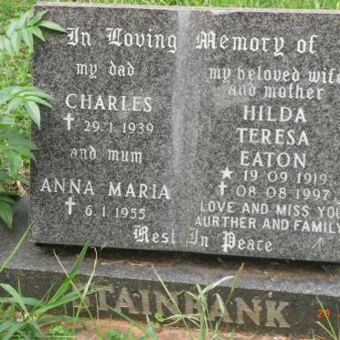 STAINBANK Charles -1939 &amp; Anna Maria -1955 :: EATON Hilda Teresa 1919-1997