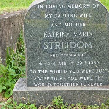 STRIJDOM Michael Stephanus 1907-1993 &amp; Katrina Maria TERBLANCHE 1918-1969