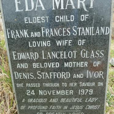 STANILAND Frank 1860-1926 &amp; Frances Stafford 1868-1963 :: GLASS Eda Mary -1979