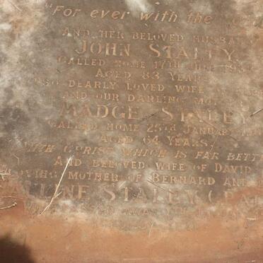 STALEY Albert -1968 :: STALEY John 1938 &amp; Madge 1961 :: STALEY Pauline -1961 :: STALEY Annie Gertrude -1928