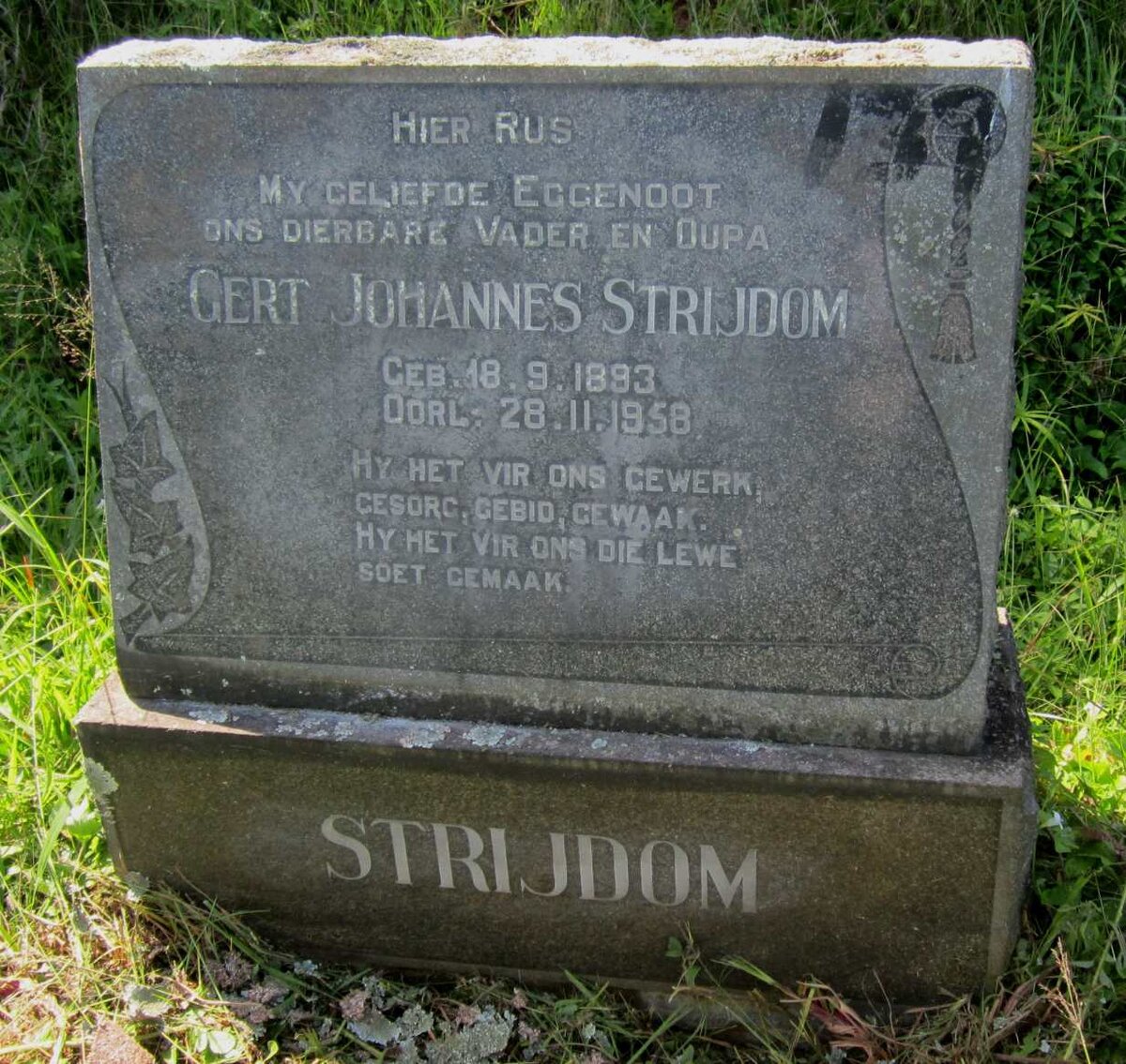 STRIJDOM Gert Johannes 1893-1958