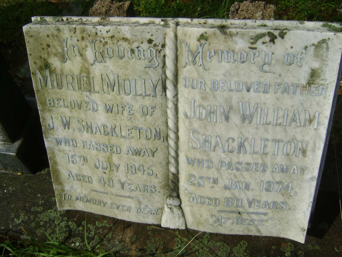SHACKLETON John William -1974 &amp; Muriel -1945