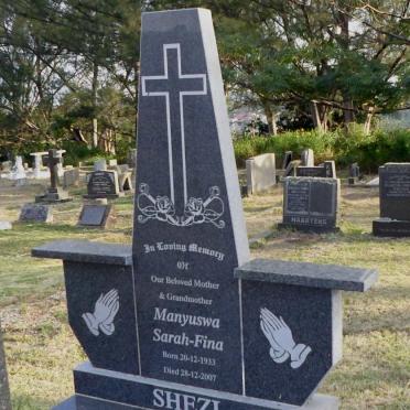 SHEZI Manyuswa Sarah-Fina 1933-2007