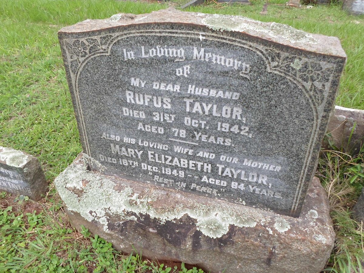 TAYLOR Rufus -1942 &amp; Mary Elizabeth -1949