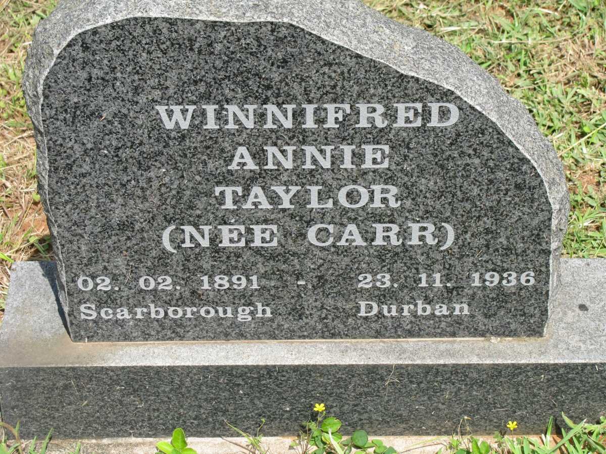 TAYLOR Winnifred Annie nee CARR 1891-1936