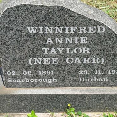 TAYLOR Winnifred Annie nee CARR 1891-1936