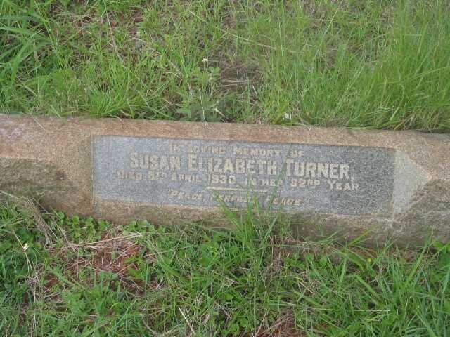 TURNER Susan Elizabeth -1930