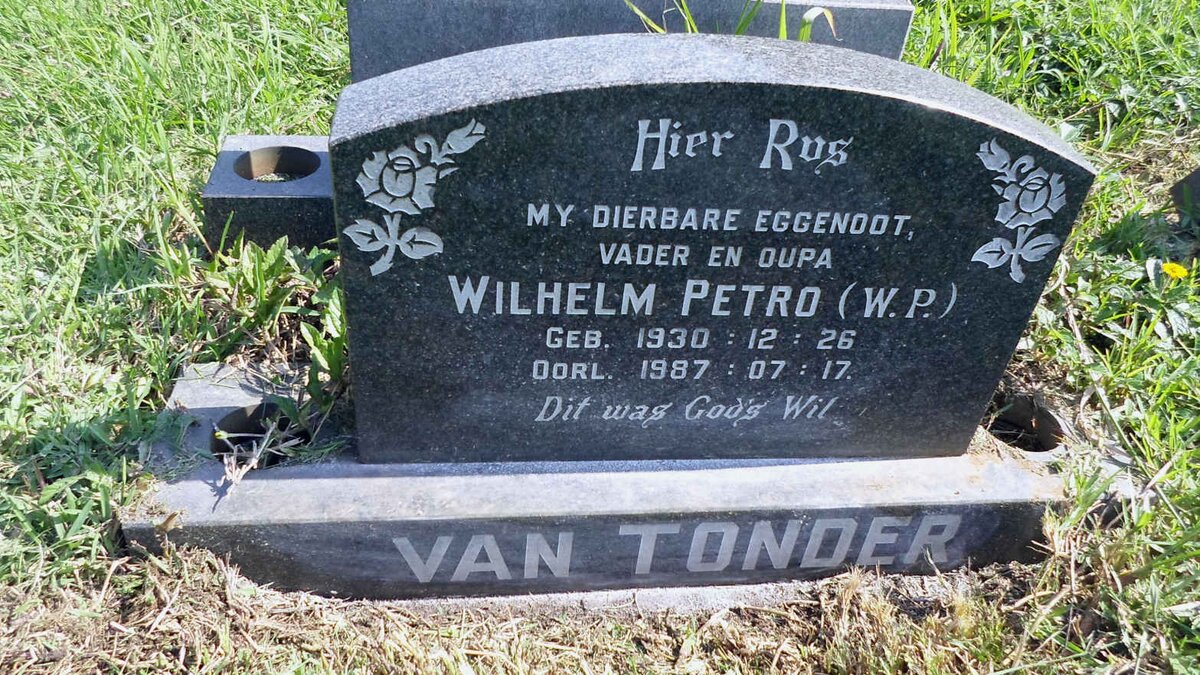 TONDER Wilhelm Petro, van 1930-1987