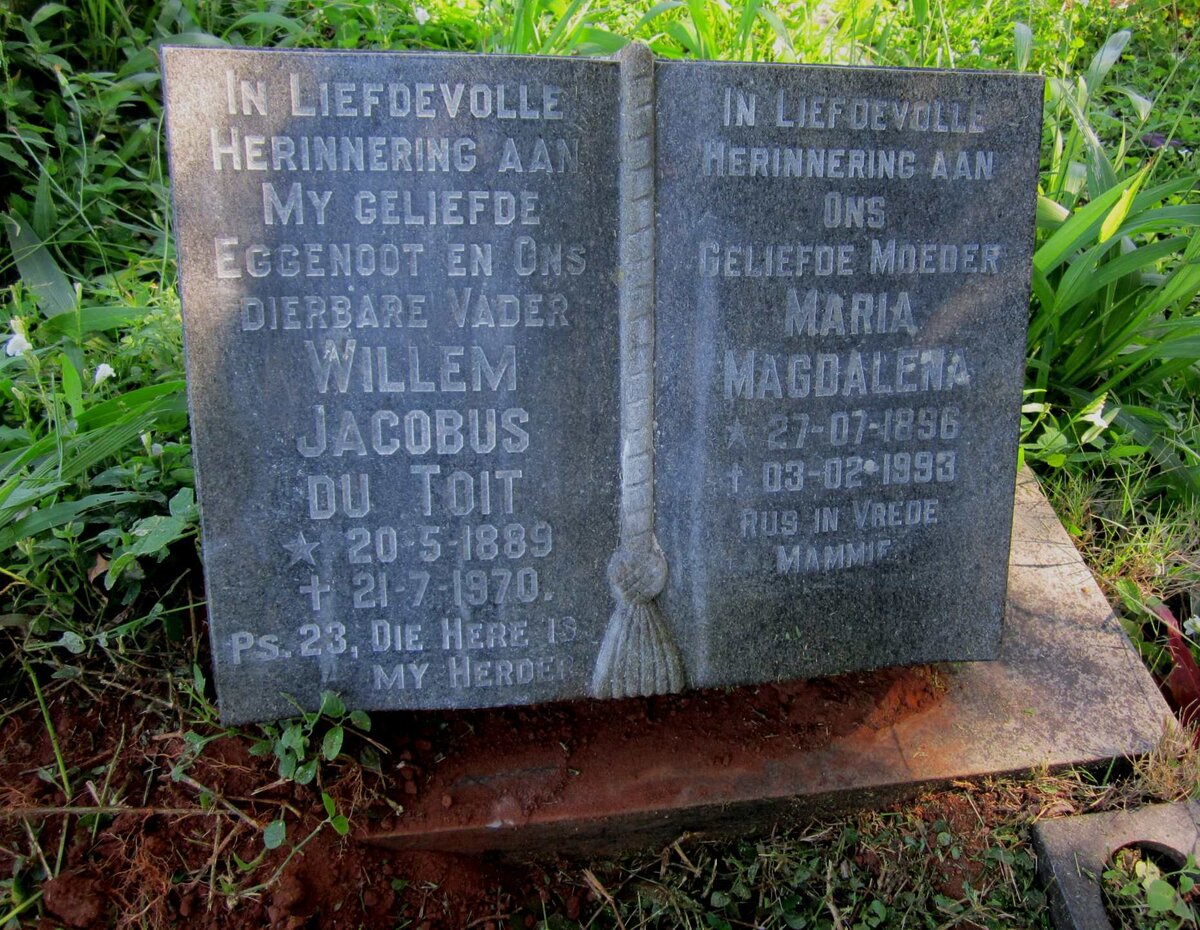 TOIT Willem Jacobus, du 1889-1970 &amp; Maria Magdalena 1896-1993