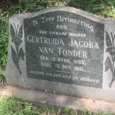 TONDER Gertruida Jacoba, van 1883-1961