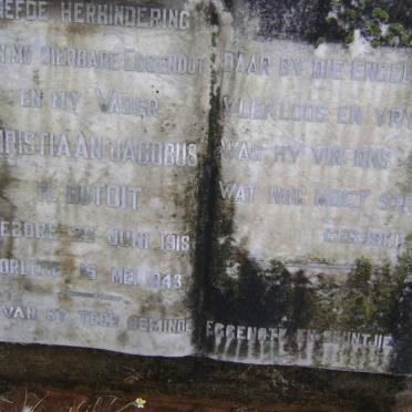 TOIT Christiaan Jacobus H., du 1918-1943