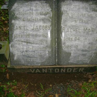 TONDER Daniel Jacobs, van 1921-1978 &amp; Rachel Maria 1909-1978