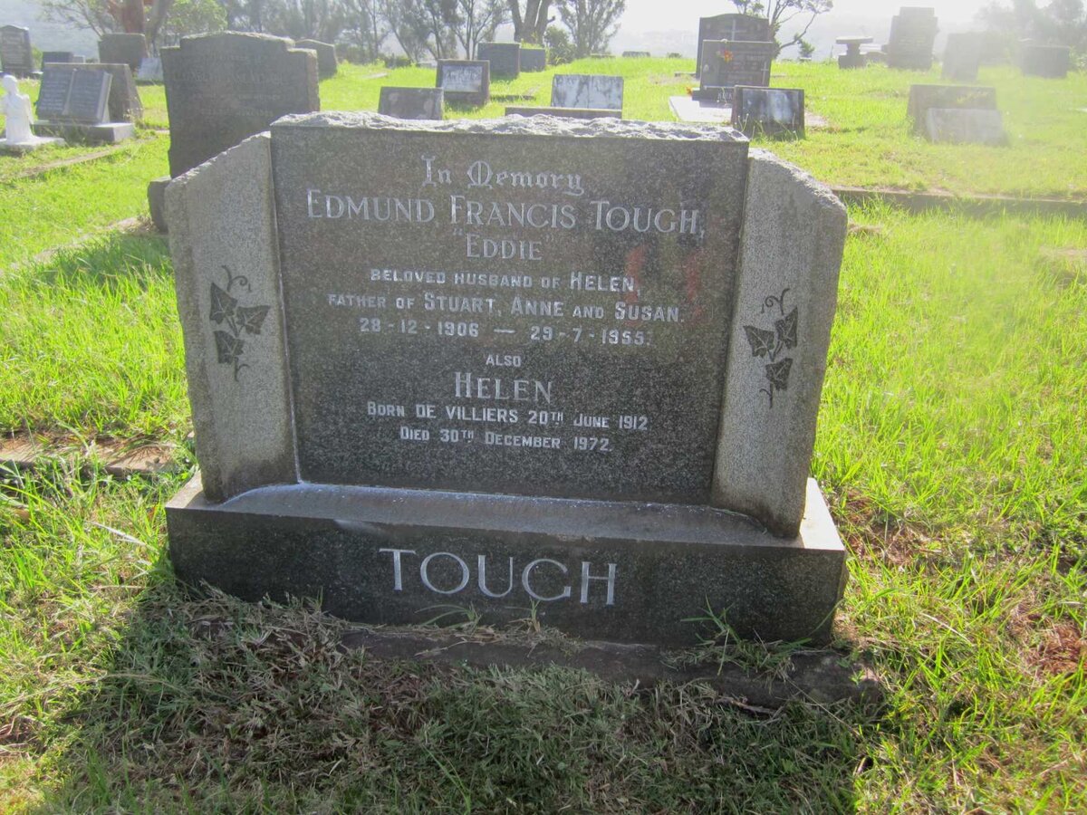 TOUGH Edmund Francis 1906-1955 &amp; Helen DE VILLIERS 1912-1972