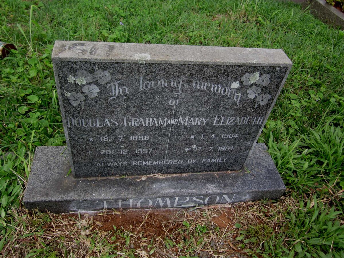 THOMPSON Douglas Graham 1898-1957 &amp; Mary Elizabeth 1904-1984