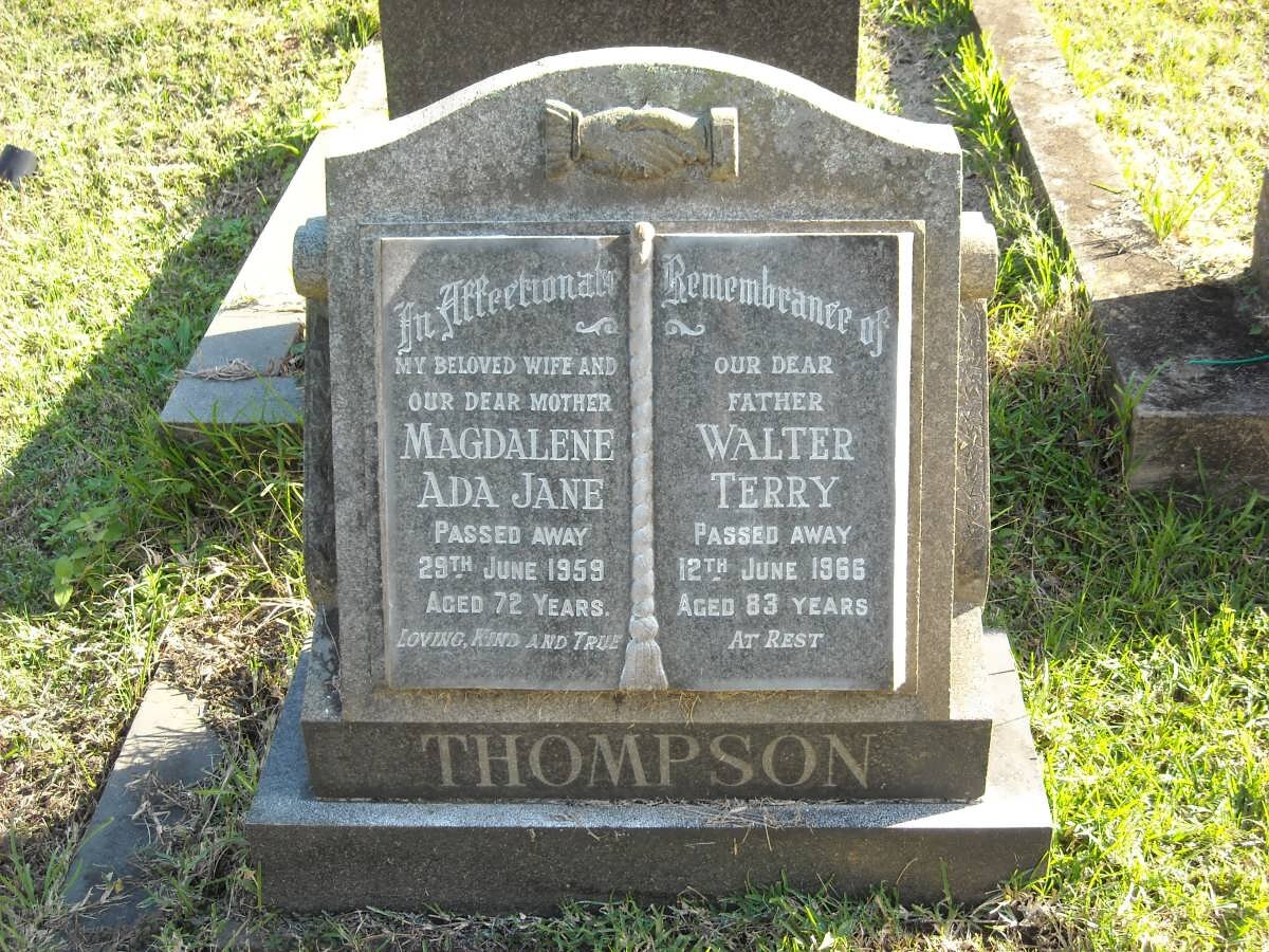 THOMPSON Walter Terry -1966 &amp; Magdalene Ada Jane -1959