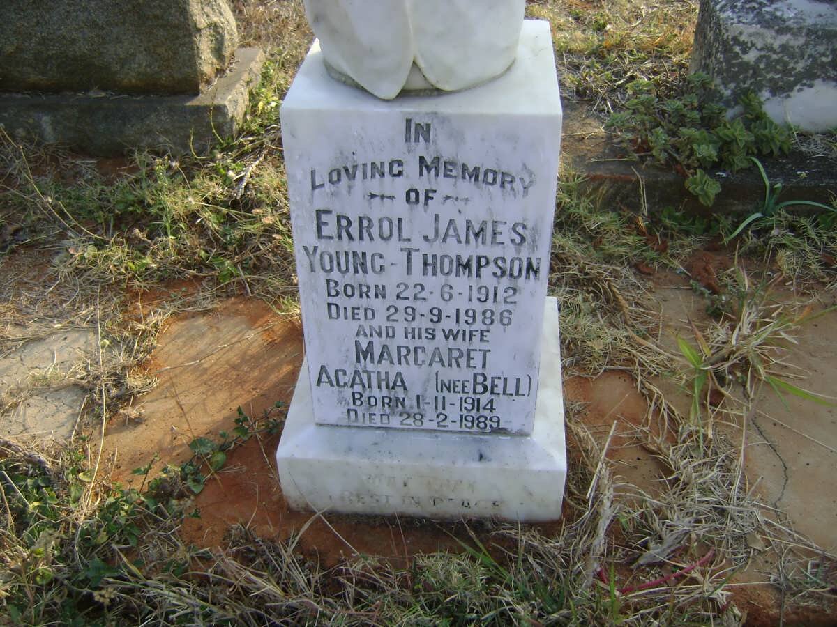 THOMPSON Errol James, YOUNG 1912-1986 &amp; Margaret Agatha BELL 1914-1989