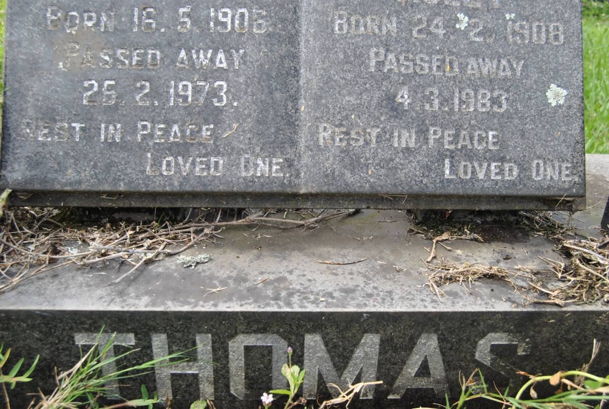 THOMAS Benjamin Jacobus 1906-1973 &amp; Eileen Violet 1908-1983