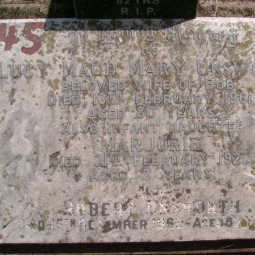 UNSWORTH Lucy Maud Mary -1961 :: UNSWORTH Marjorie -1922 :: UNSWORTH Robert -1962