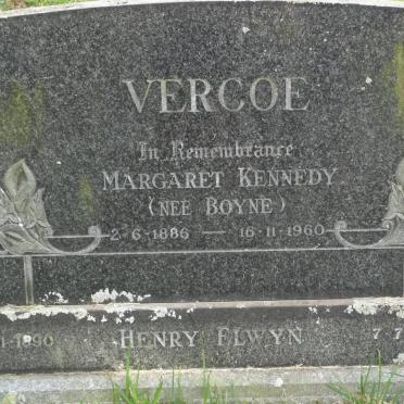 VERCOE Henry Elwyn -1976 &amp; Margaret Kennedy nee BOYNE 1886-1960