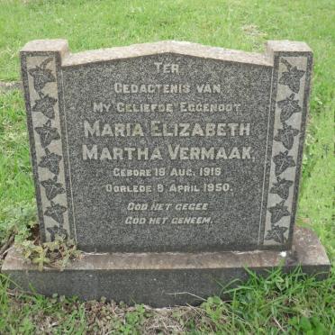 VERMAAK Maria Elizabeth Martha 1916-1950