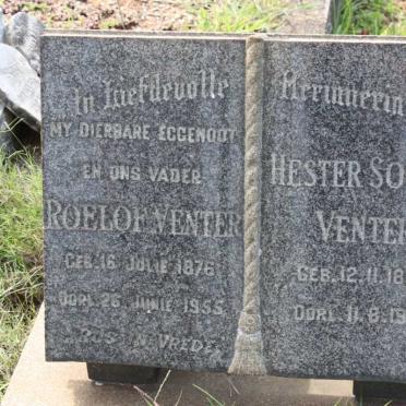 VENTER Roelof 1876-1955 &amp; Hester Sophia 1890-1969