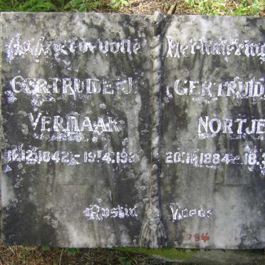 VERMAAK Gertruide J. 1842-1937 :: NORTJE Gertruide J. 1884-1952