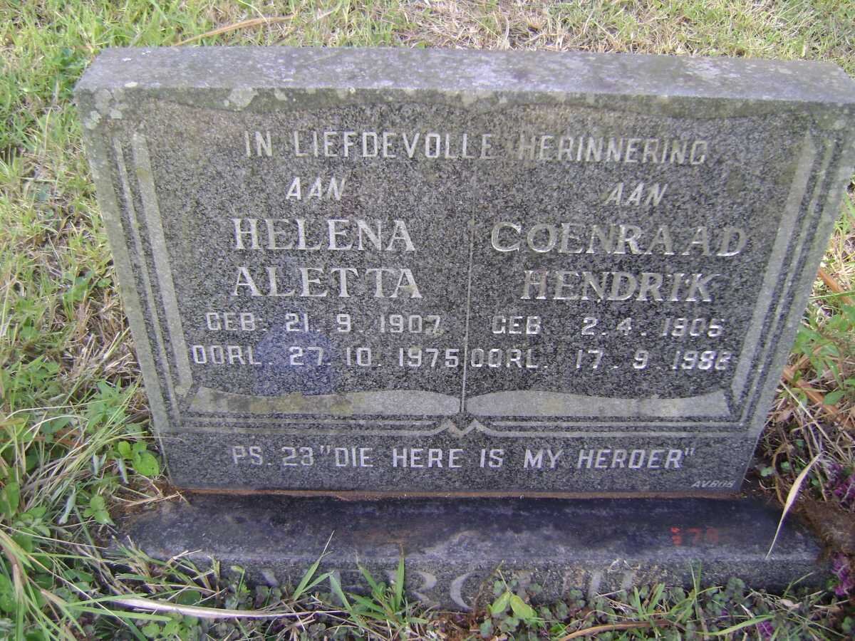 VERCUIL Coenraad Hendrik 1905-1988 &amp; Helena Aletta 1907-1975