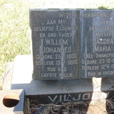 VILJOEN Willem Johannes 1900-1968 &amp; Jacoba Maria SWANEPOEL 1905-1978