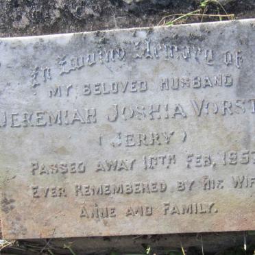 VORSTER Jeremiah Joshia -1957