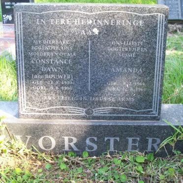 VORSTER Constance Dawn nee BOUWER 1930-1994 :: VORSTER Amanda 1964-1964