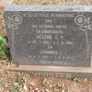 VORSTER Johannes J. 1907-1977 &amp; Helena C.P. 1910-1962