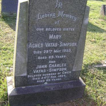 VATAS-SIMPSON John Charles -1964 :: VATAS-SIMPSON Mary Agnes -1953