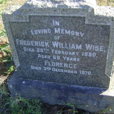WISE Frederick William -1950 &amp; Florence -1970
