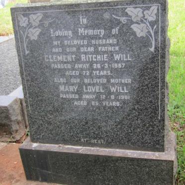 WILL Clement Ritchie -1957 &amp; Mary Lovel -1961